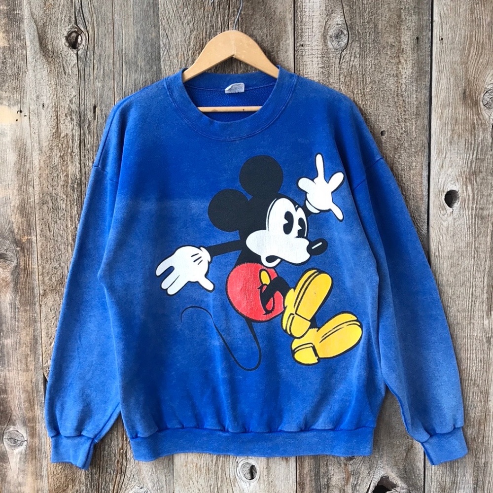 VTG 80s Rare Mickey Mouse Disney Character Fashions Crewneck Sweatshirt